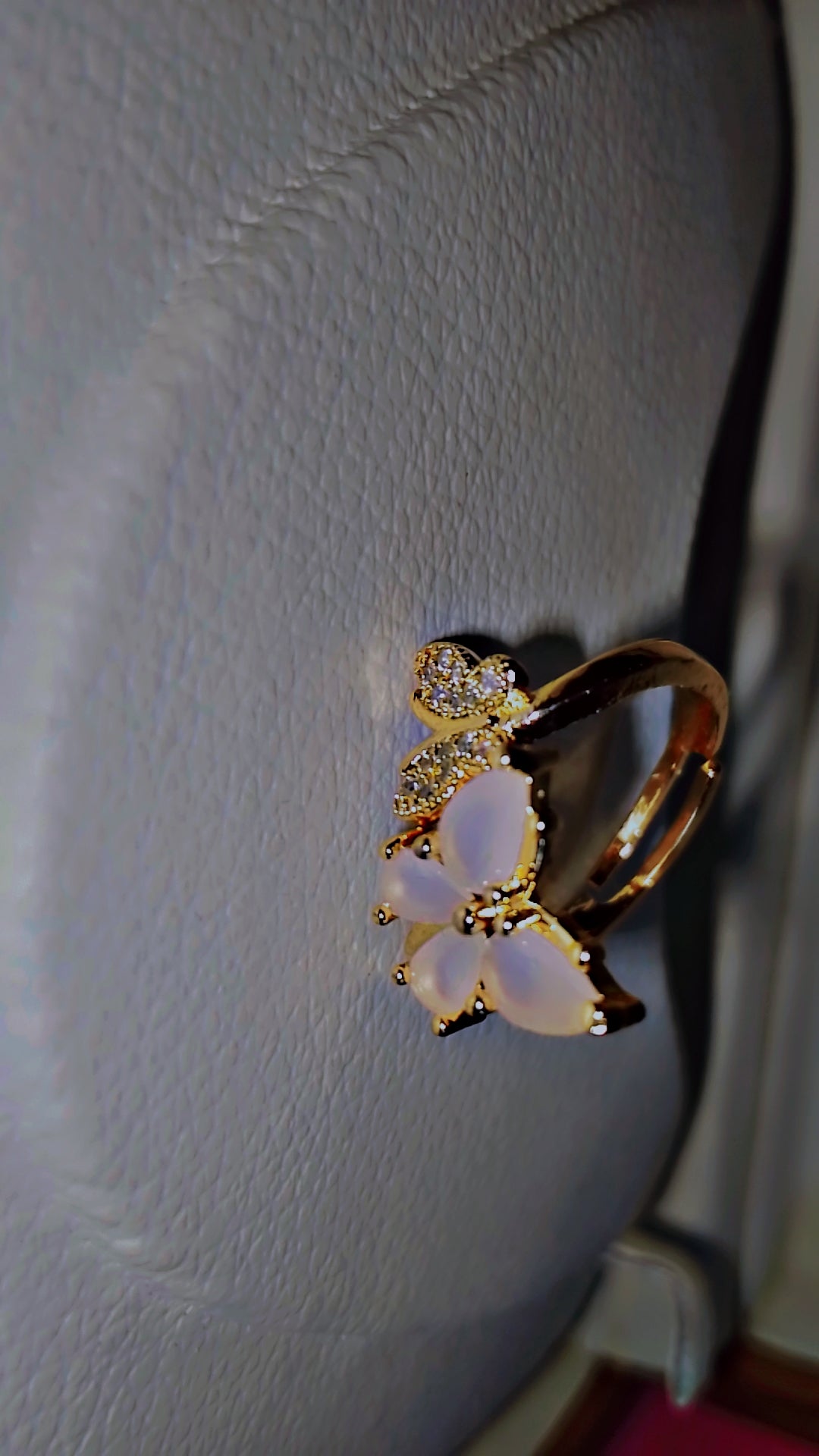 π Elegant Butterfly Adjustable Ring π (Base Options: Gold / Silver)