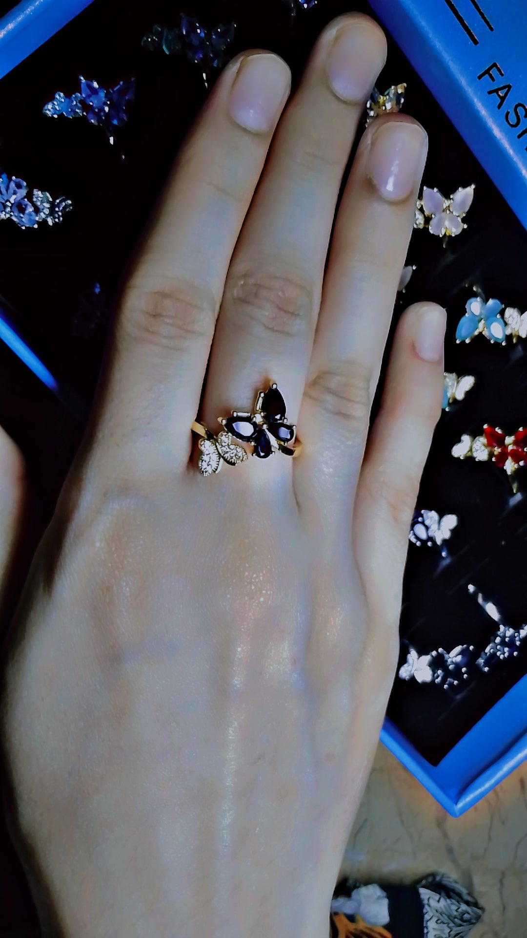 π Elegant Butterfly Adjustable Ring π (Base Options: Gold / Silver)