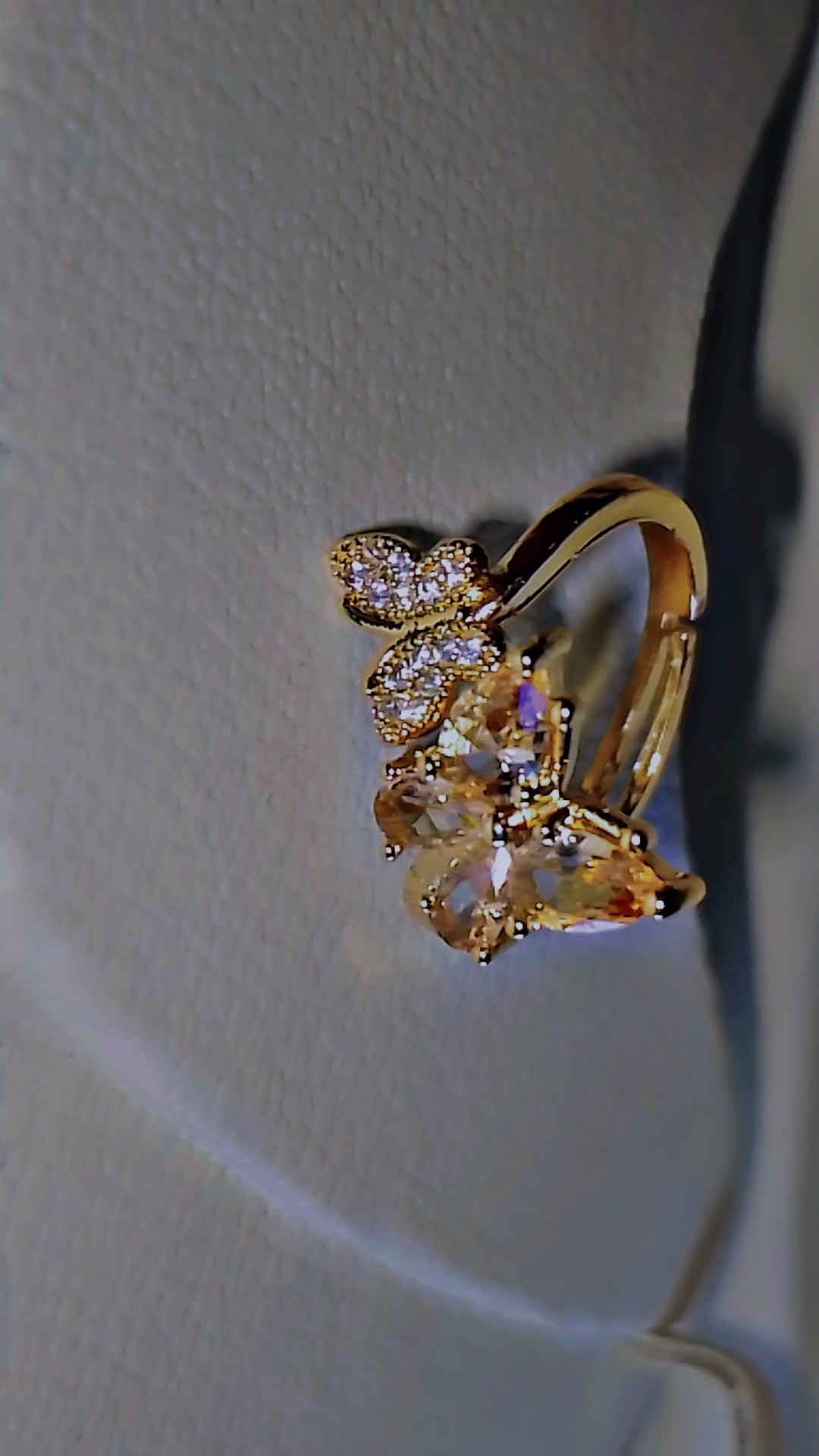 π Elegant Butterfly Adjustable Ring π (Base Options: Gold / Silver)