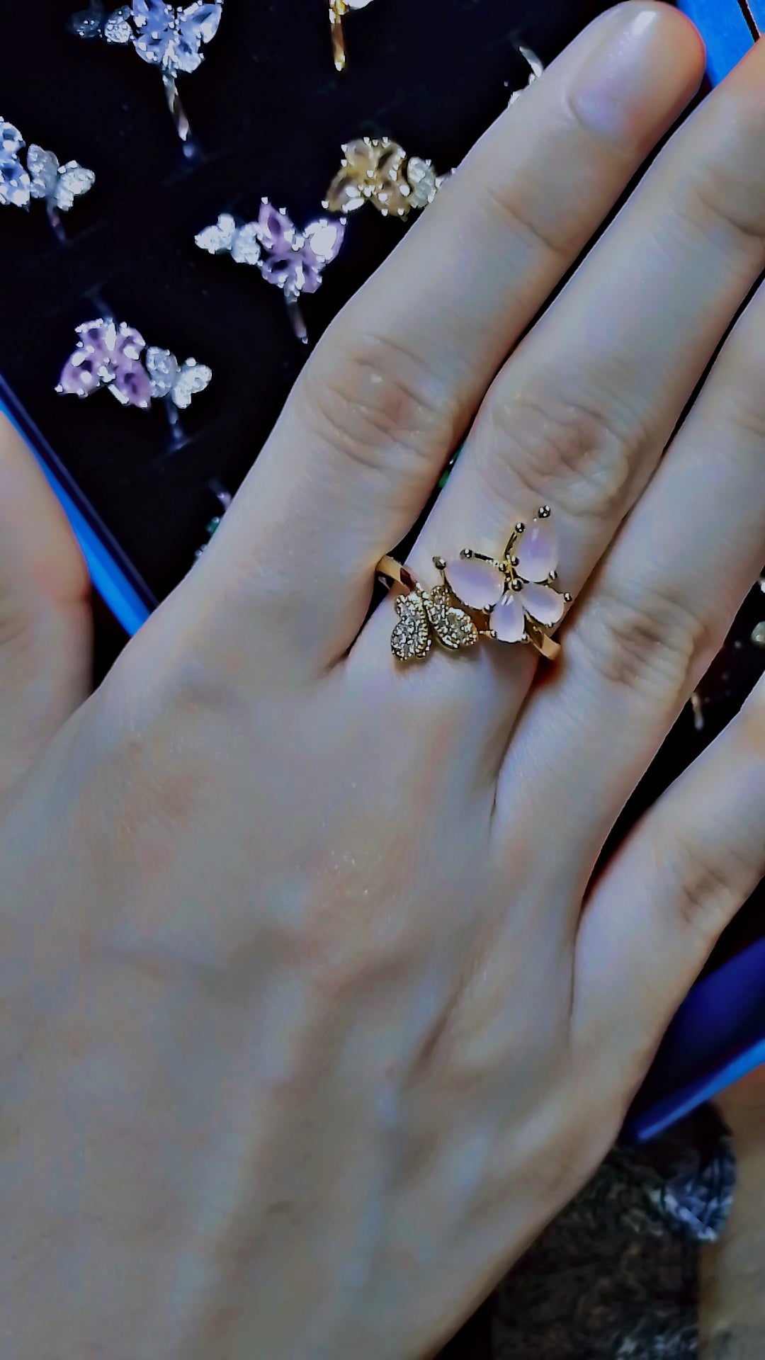 π Elegant Butterfly Adjustable Ring π (Base Options: Gold / Silver)