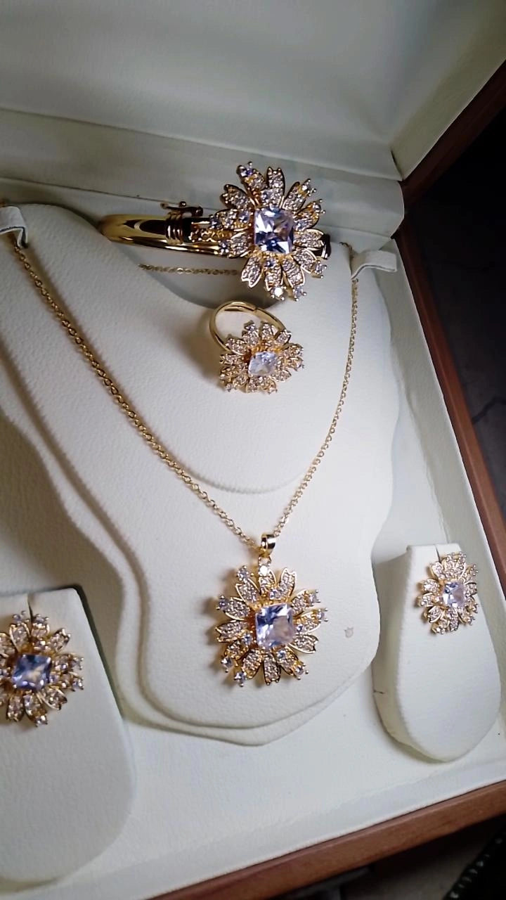 🌸 Sunflower Radiance Jewelry Set – 4 Pieces 💎✨