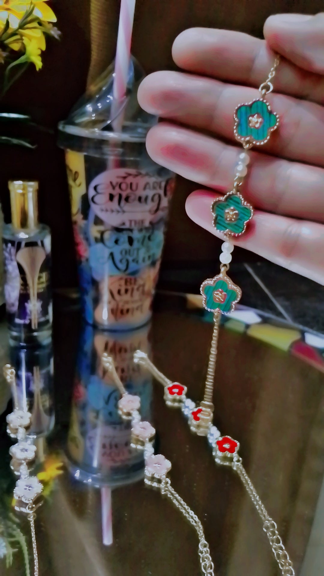 🌺 Enamel Korean Flower Bracelets (Stainless Steel)