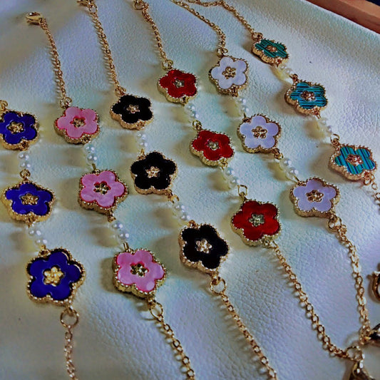 🌺 Enamel Korean Flower Bracelets (Stainless Steel)