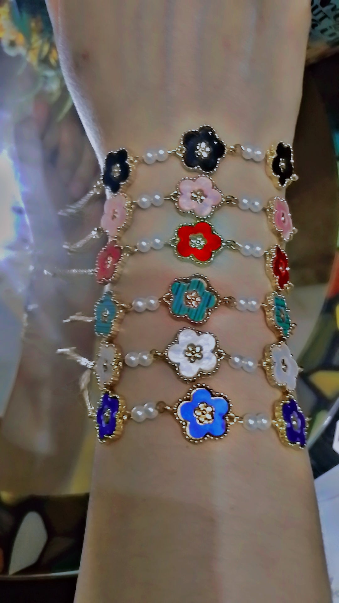 🌺 Enamel Korean Flower Bracelets (Stainless Steel)