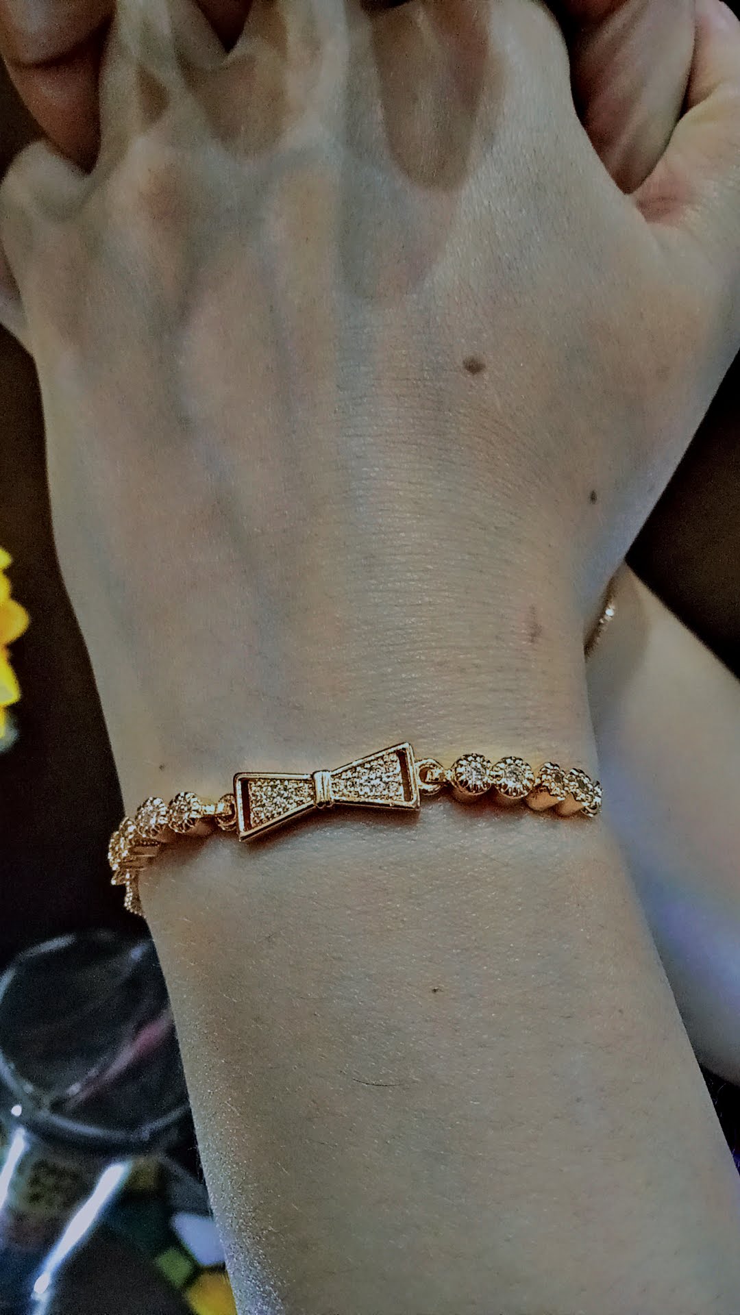 ✨ Premium Stainless Steel Gold Bow Bracelet