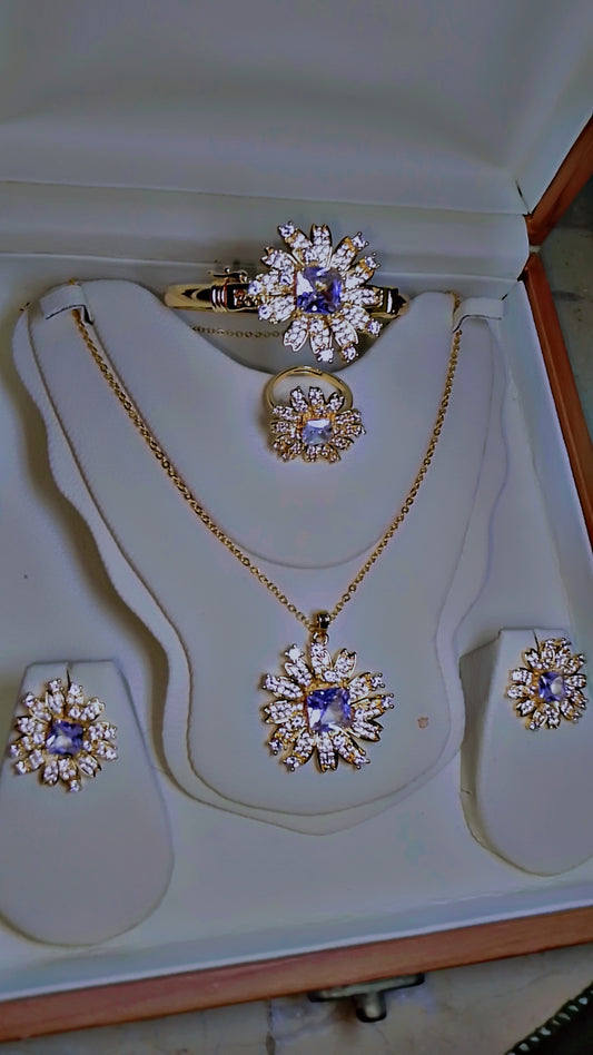🌸 Sunflower Radiance Jewelry Set – 4 Pieces 💎✨