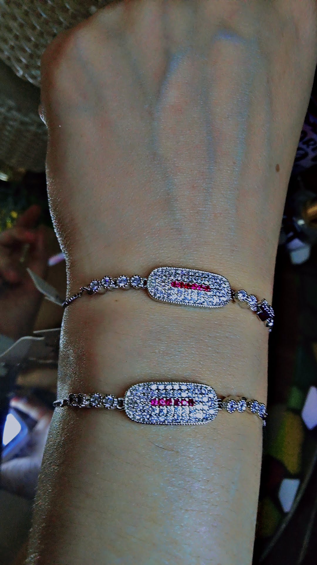 Elegant Silver Red Gemstone Bracelet 💎